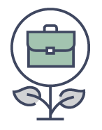 flower with briefcase icon