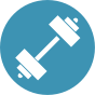 Dumbell icon representing Wellness benefits at CTCA