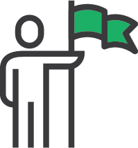 person with goal flag icon