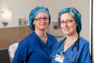 two nurses in hospital room